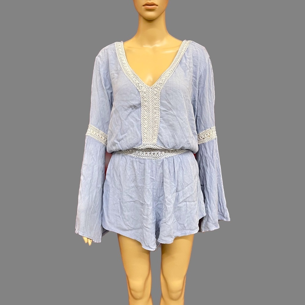Bell Sleeve Eyelet Romper Size Large